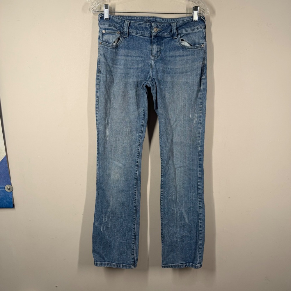 dELiA*s Reese Vintage Y2K Low Rise Straight Leg Jeans Medium Wash Blue Size 5/6R